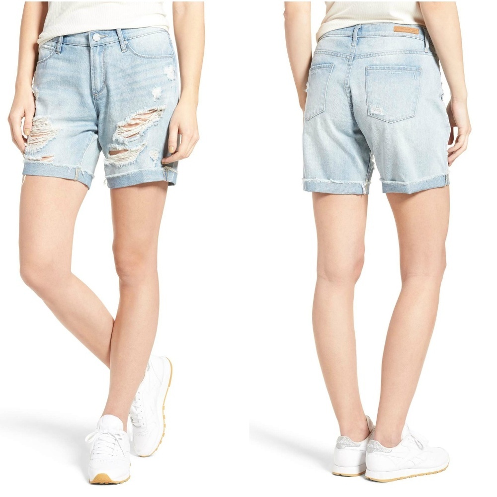 ARTICLES OF SOCIETY Nadine Ripped Distressed Boyfriend Jean Denim Shorts Size 28 - Picture 1 of 7